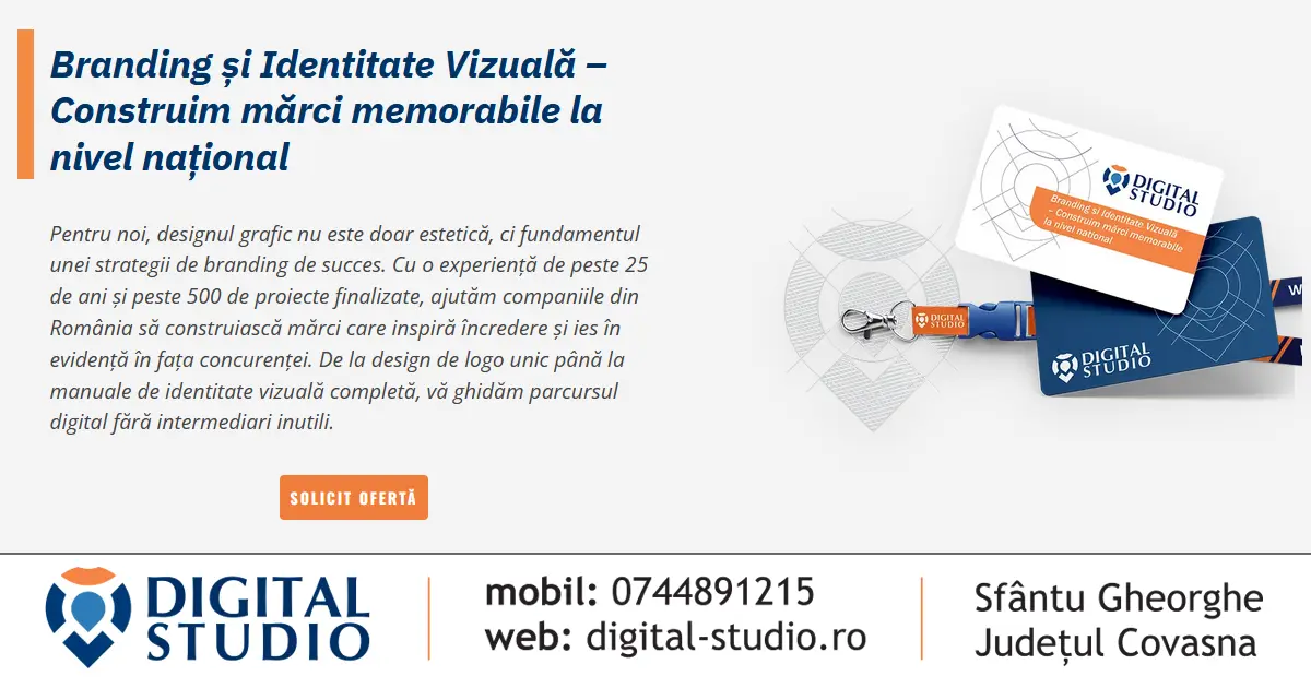 Branding și Identitate Vizuală – Construim mărci memorabile la nivel național