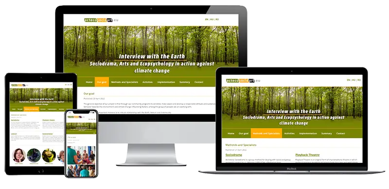 Design site web pentru proiectul ecologic internațional Interviu cu Pământul.